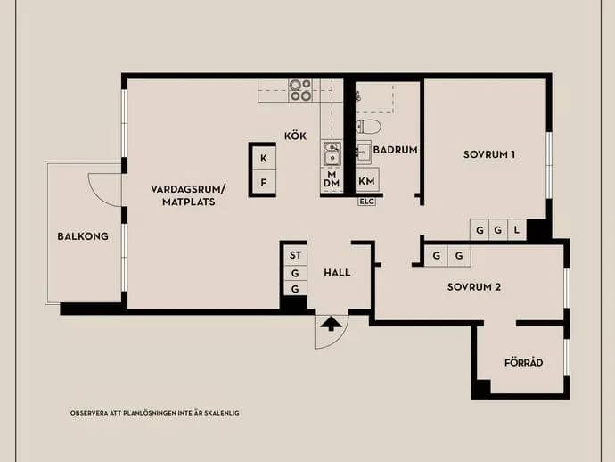 Floor plan for Karlslundsvägen 30, våning 3
