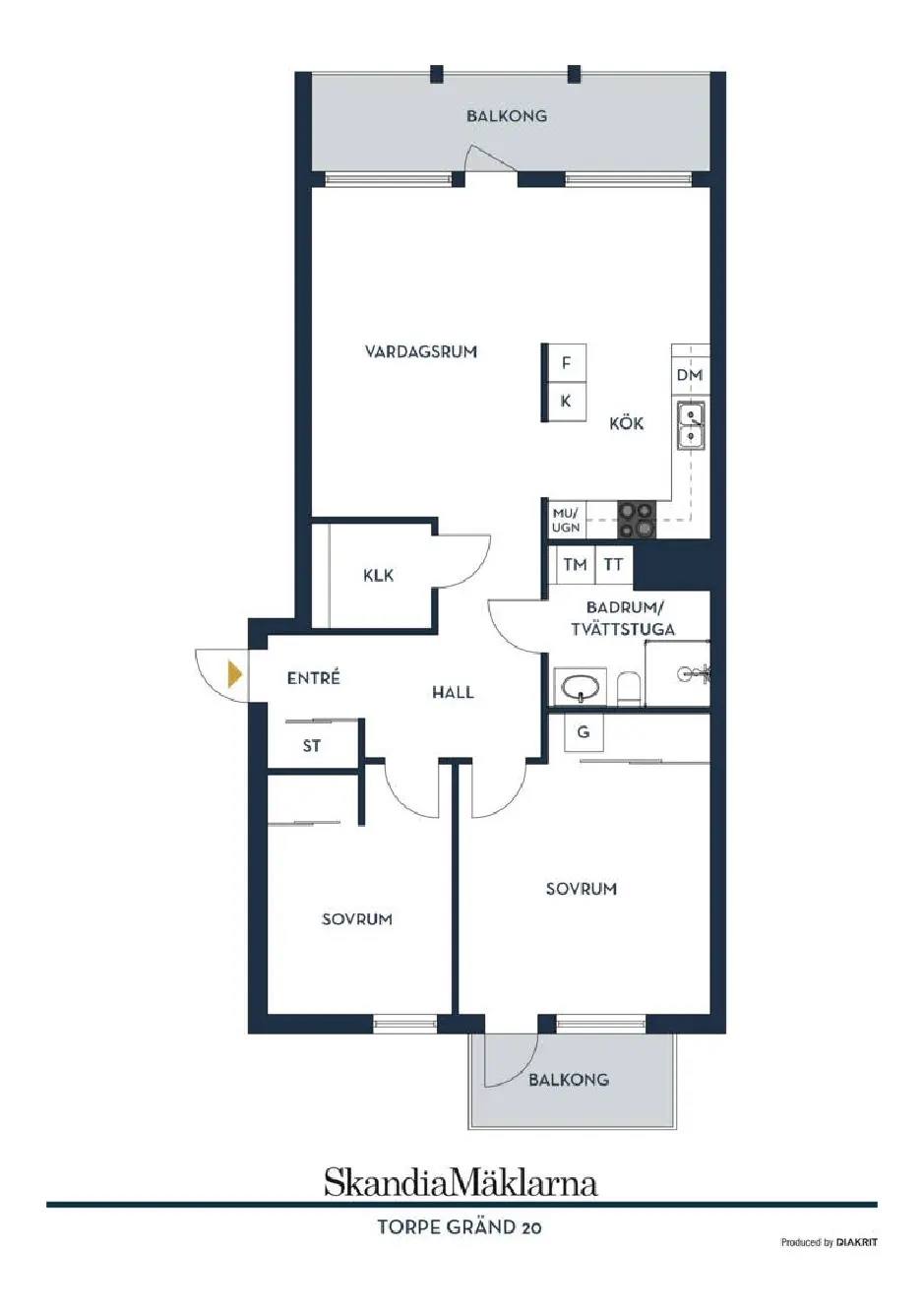 Floor plan for Torpe gränd 20