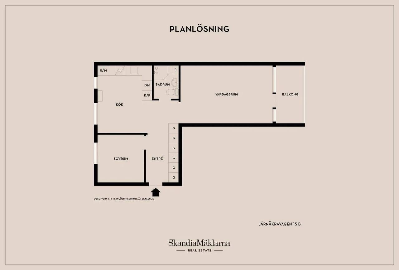 Planritning för Järnåkravägen 15 B