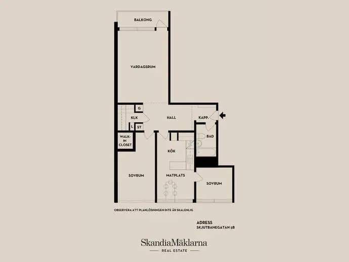 Floor plan for Skjutbanegatan 5B
