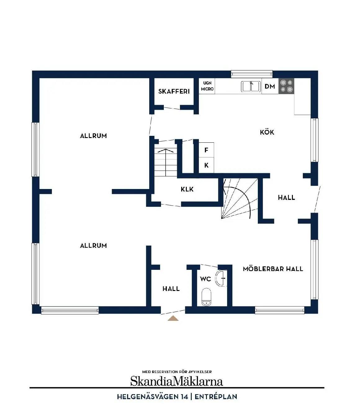 Floor plan for Helgenäsvägen 14