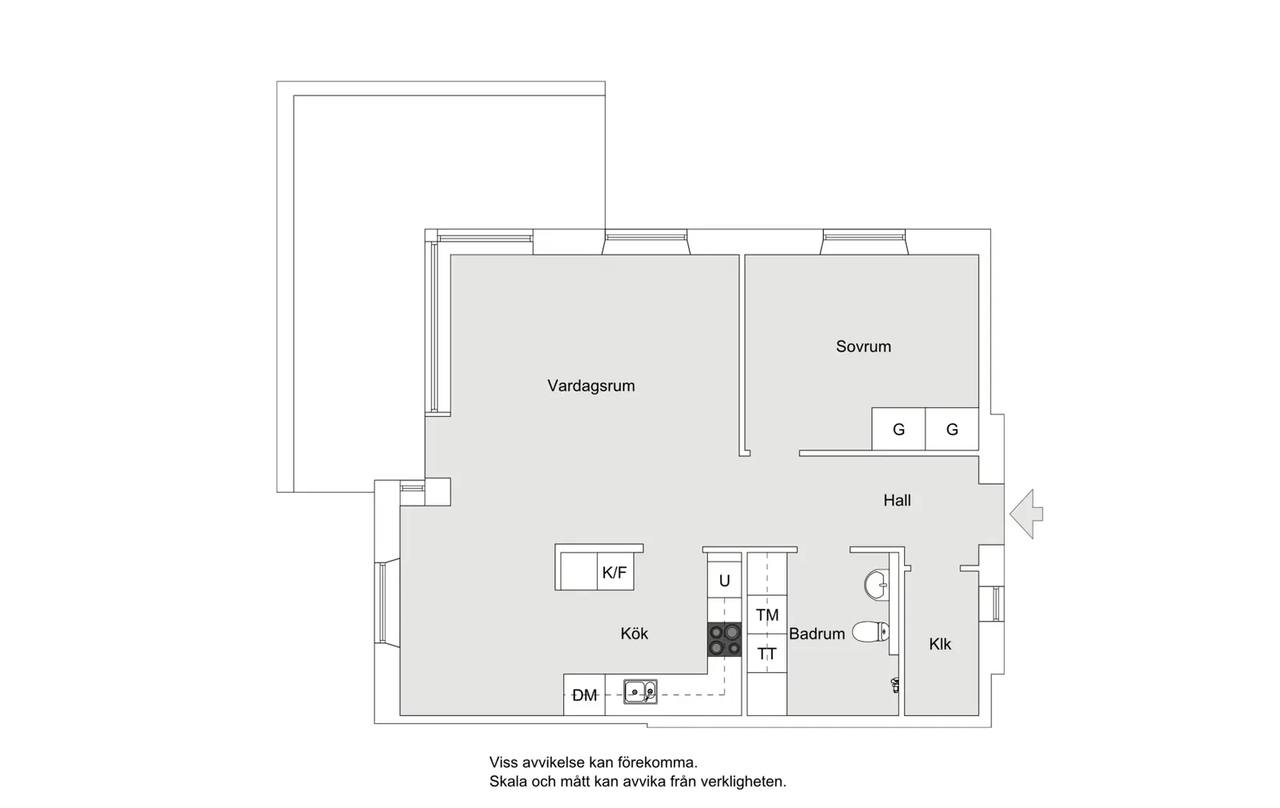 Planritning för Knäredsgränd 3, vån 2