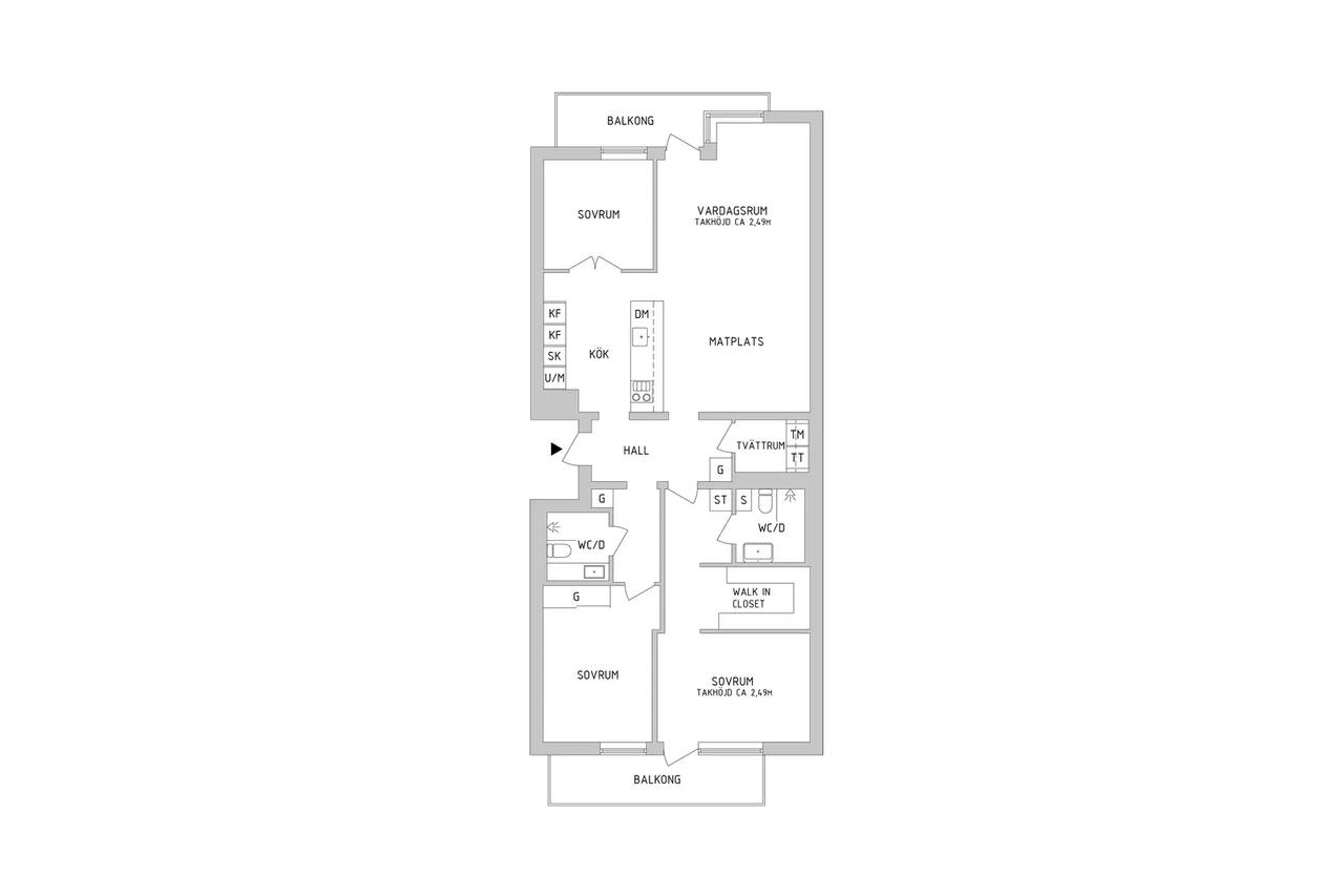 Floor plan for Östhammarsgatan 70B