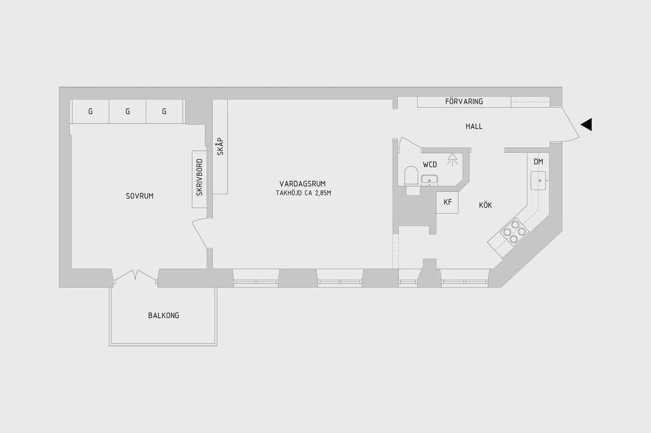 Floor plan for Grev Turegatan 84