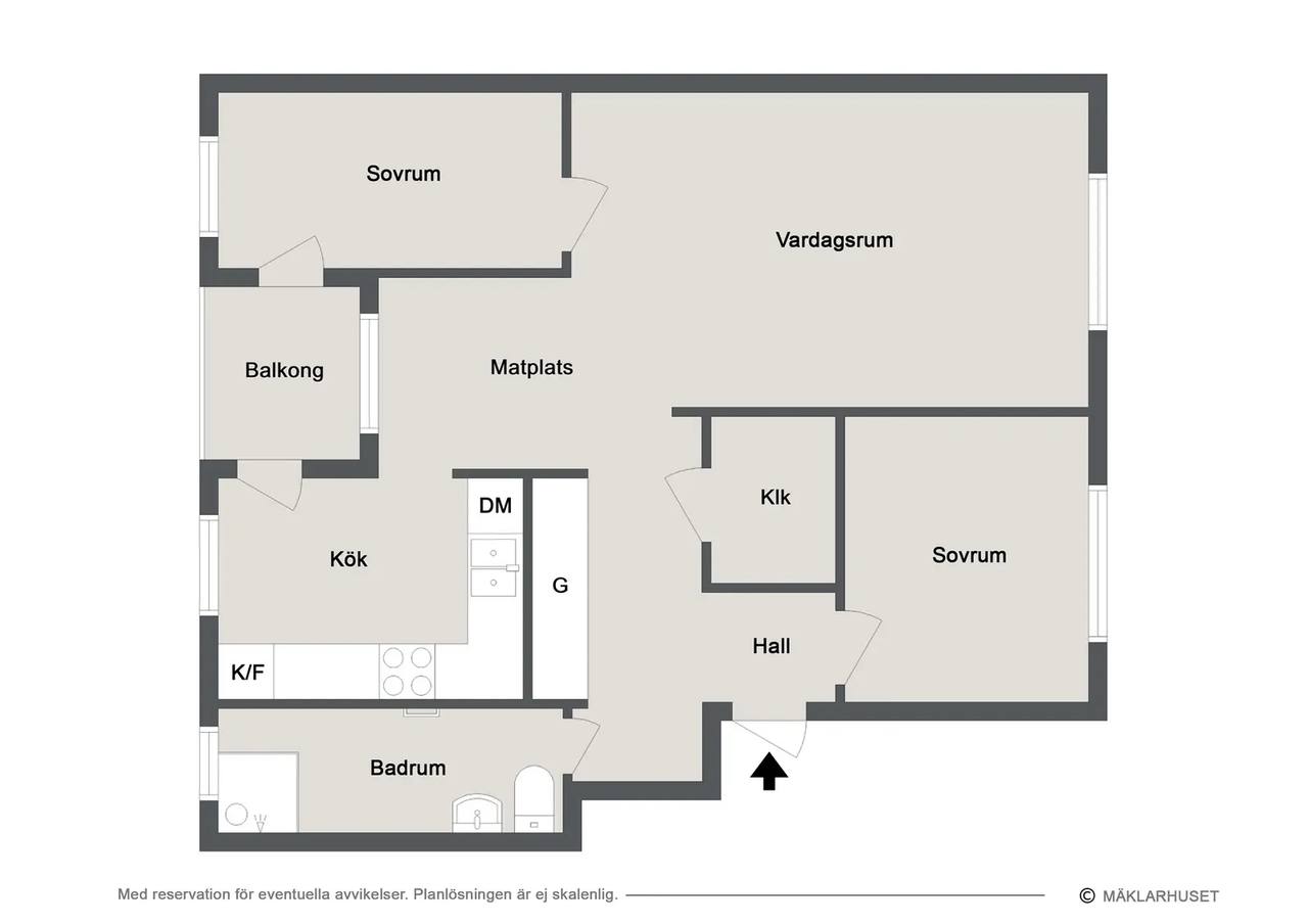 Floor plan for Frontgatan 8B