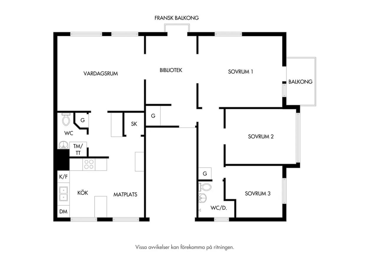 Floor plan for Krutmeijersgatan 12A
