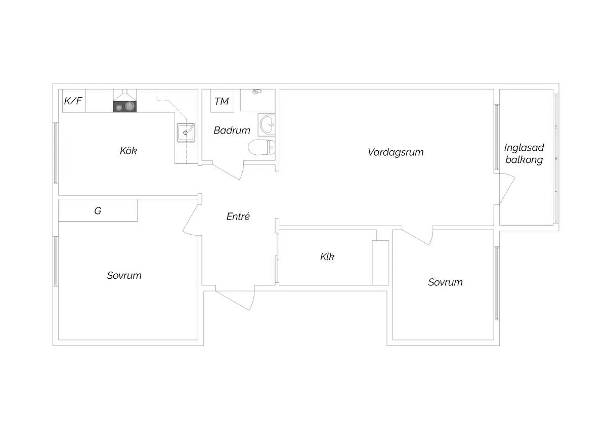 Floor plan for Törnrosgatan 37