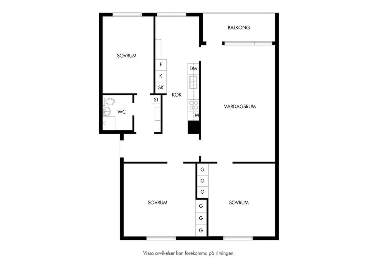 Floor plan for Bäckgatan 23B