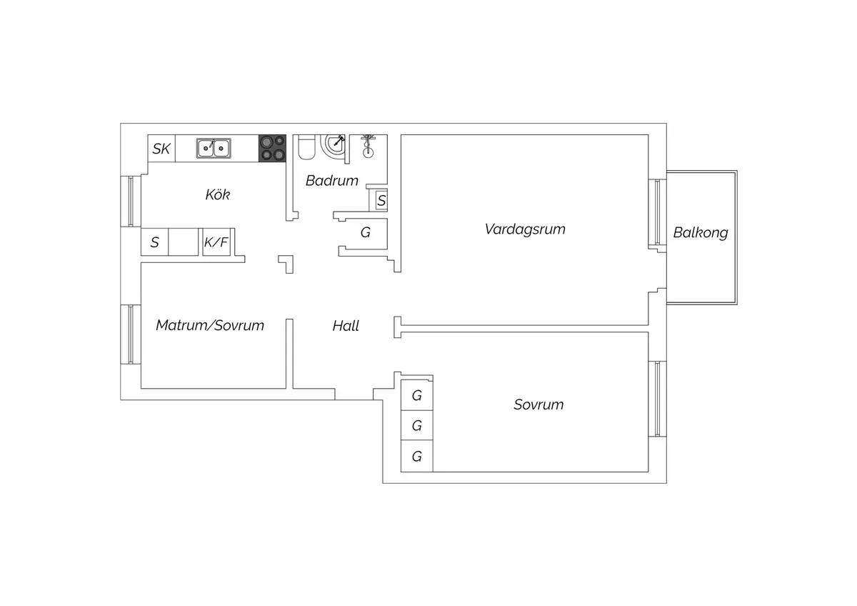 Planritning för Tullportsgatan 31B