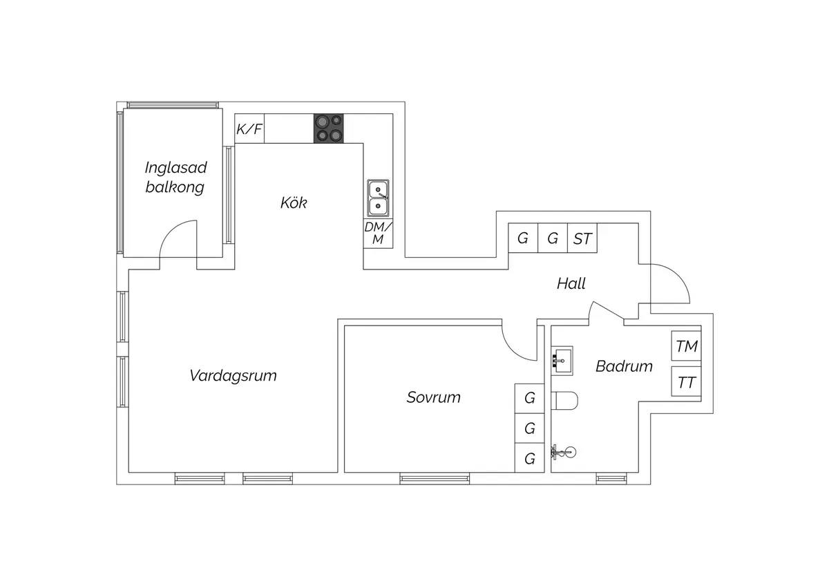 Floor plan for Strandparksvägen 7C