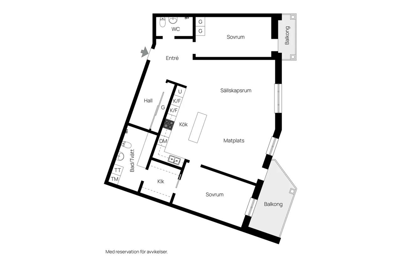 Floor plan for Slottsvägen 1