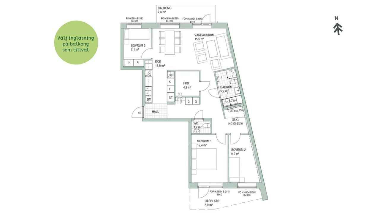 Floor plan for Sjöfartsgatan 32, (2-1001)