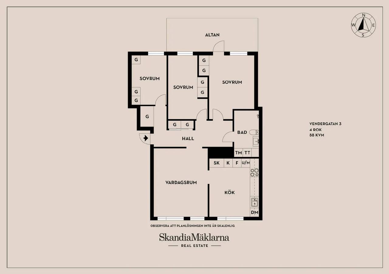 Planritning för Vendergatan 3