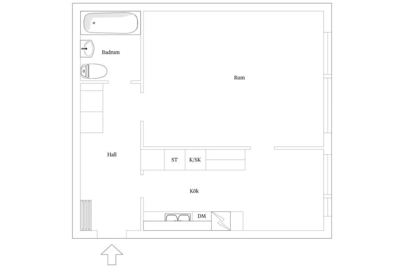 Floor plan for Masthuggsliden 14