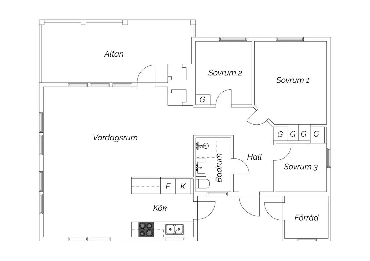 Planritning för Kristiansborg 260