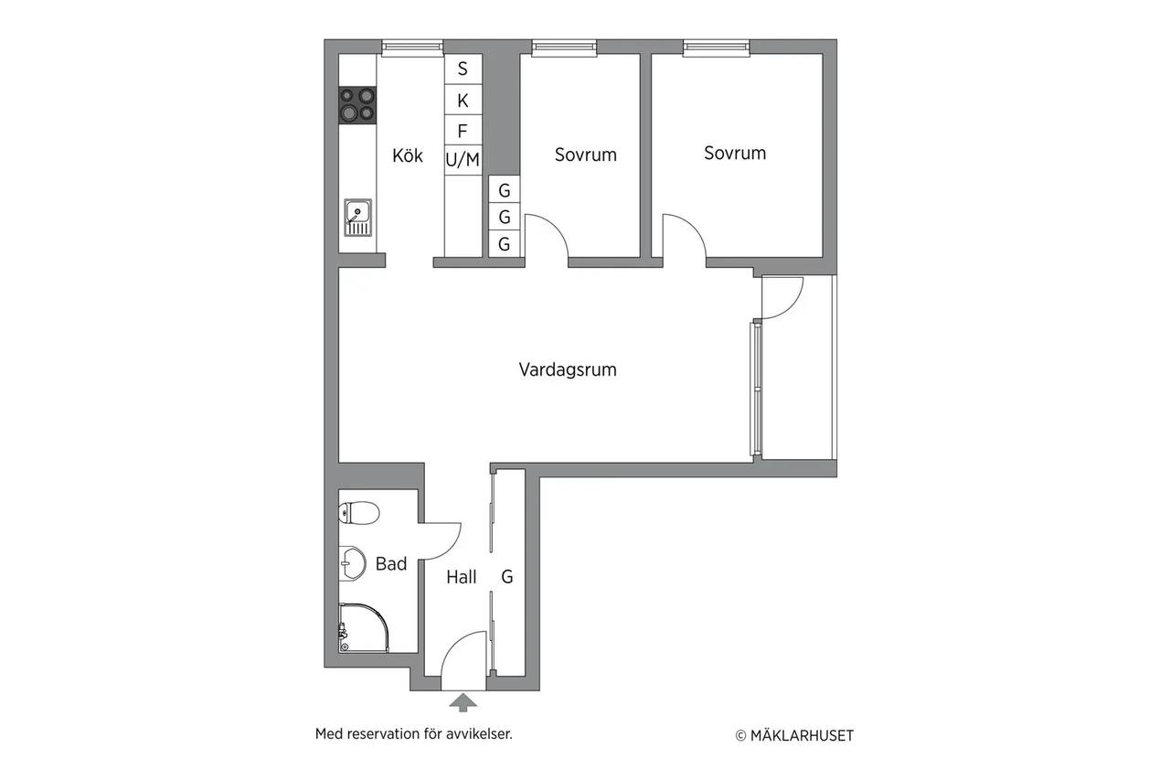 Planritning för Klingagatan 3