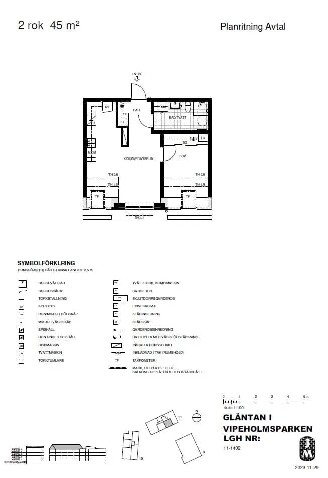 Planritning för Vipeholms allé 42