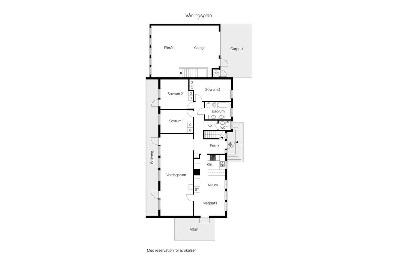 Floor plan for Hagagatan 18