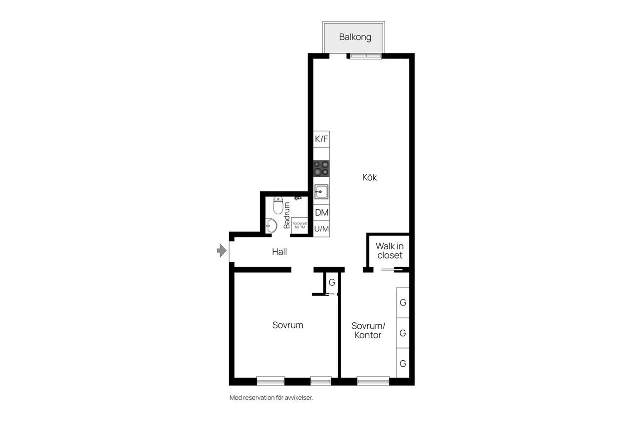 Floor plan for Östra Kristinelundsvägen 13