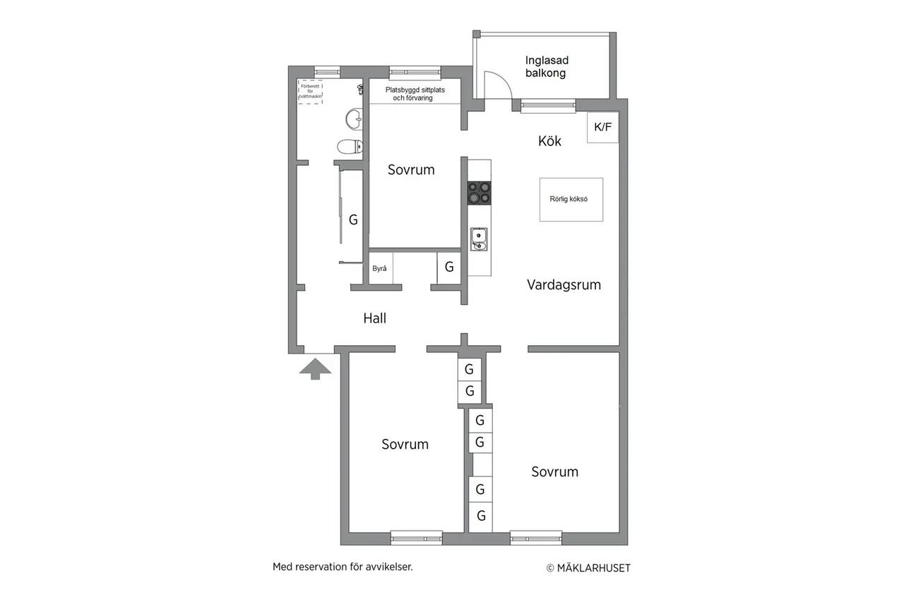 Floor plan for Sandhallavägen 5B
