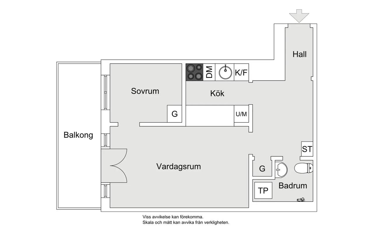 Floor plan for Lundagatan 36A