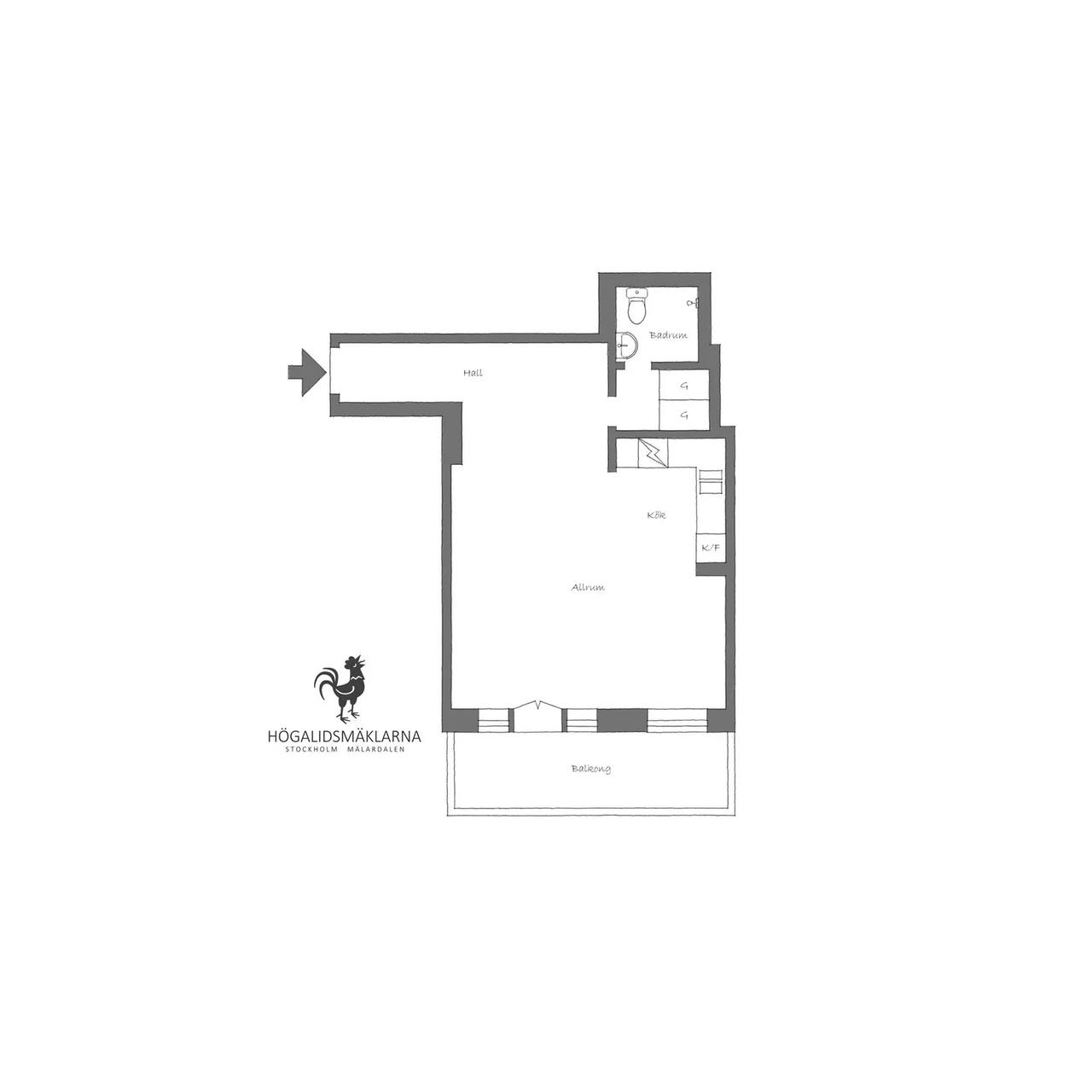 Floor plan for Lundagatan 36E