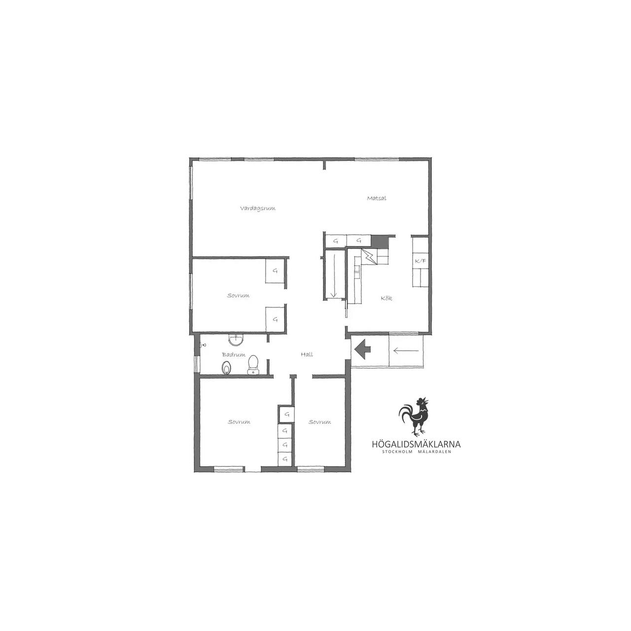 Floor plan for Träsnidarvägen 23