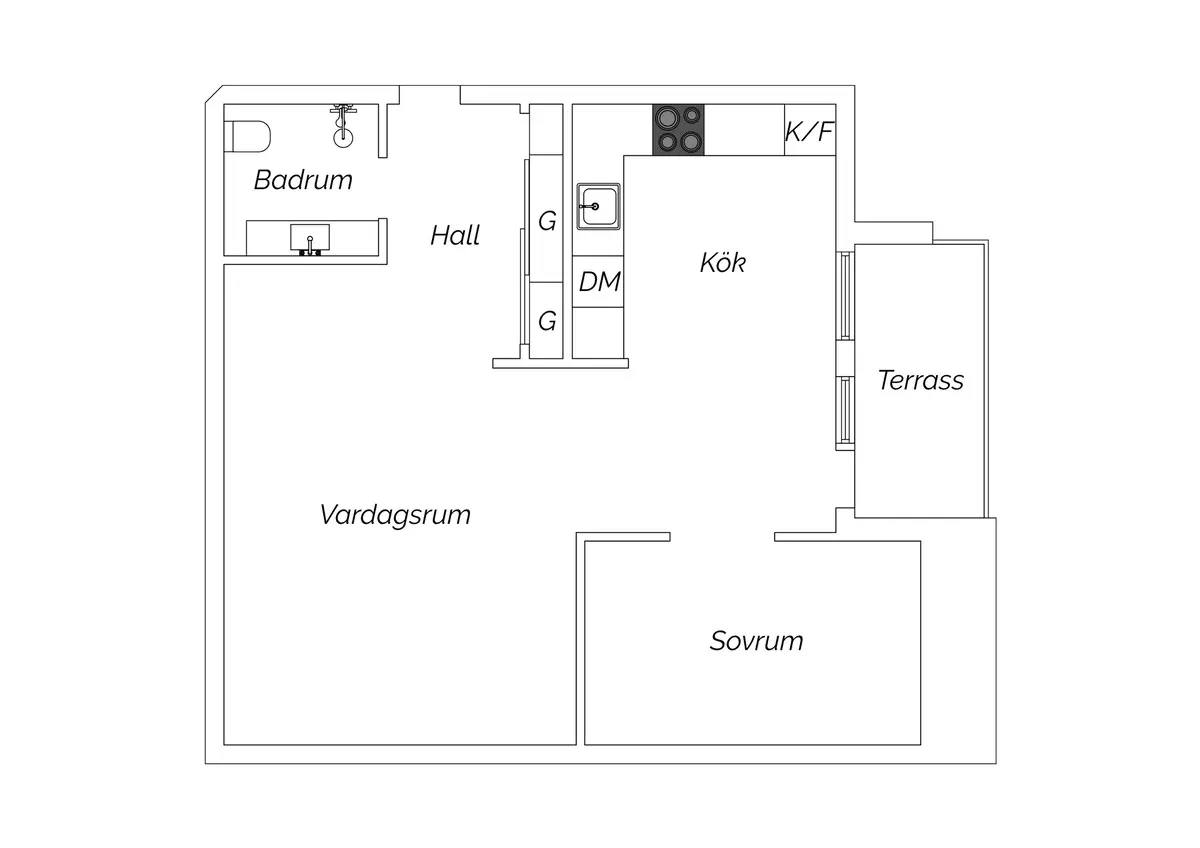 Planritning för Lostigen 1