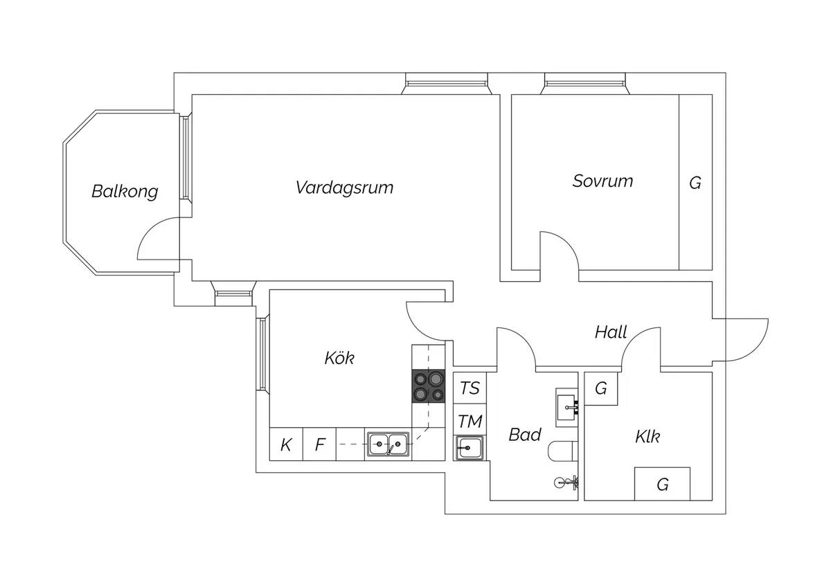 Floor plan for Parkvägen 3