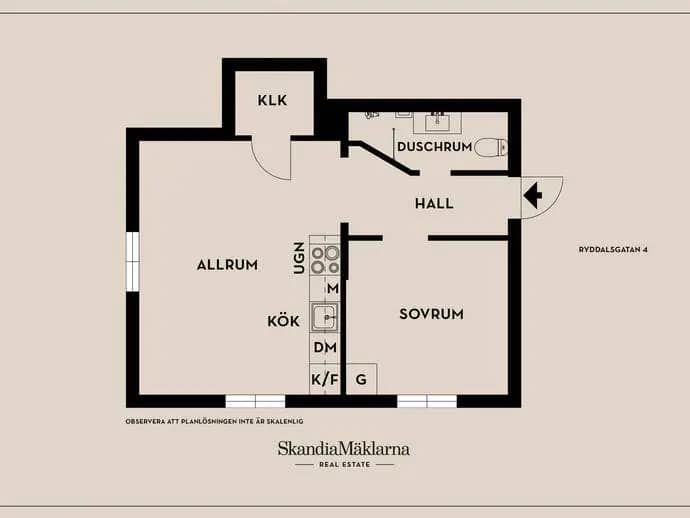 Floor plan for Ryddalsgatan 4