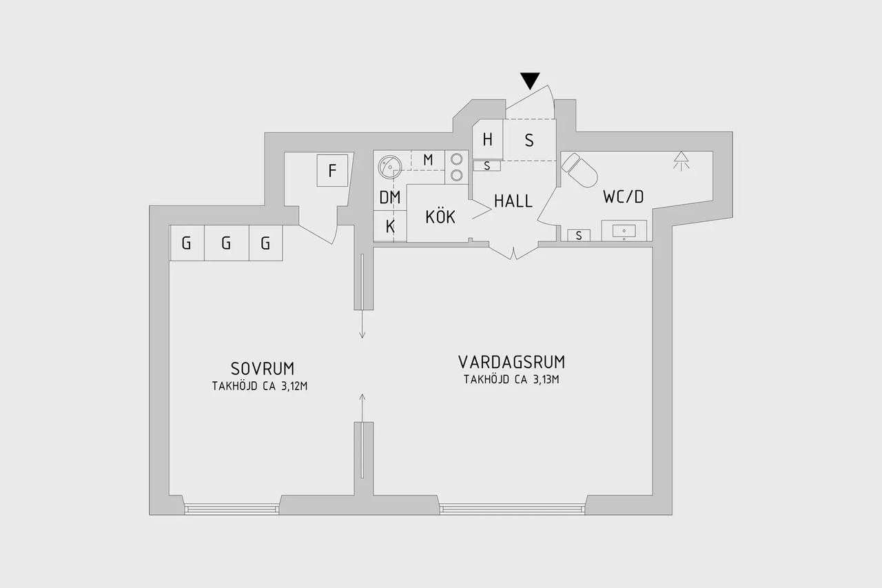 Floor plan for Lovisagatan 2