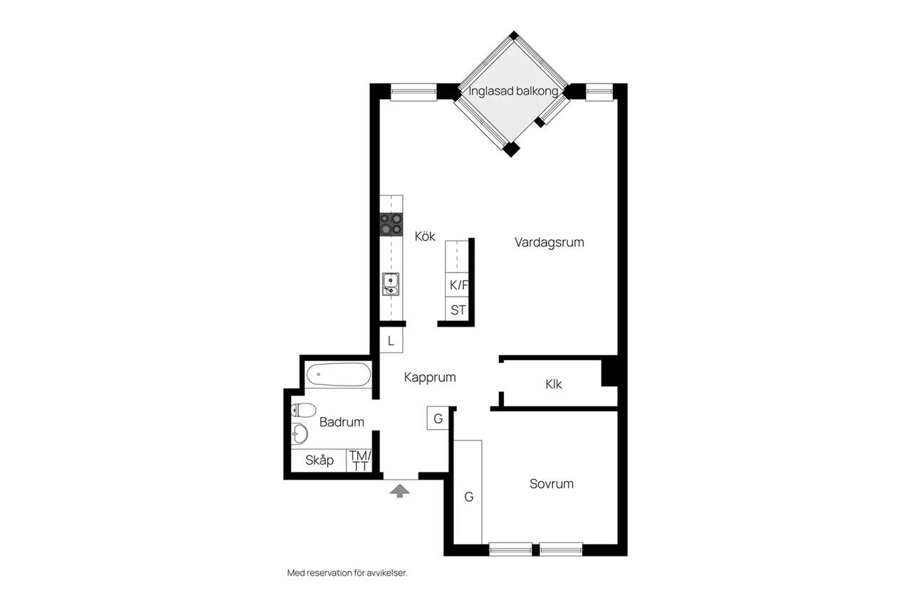 Floor plan for Vattugatan 2a