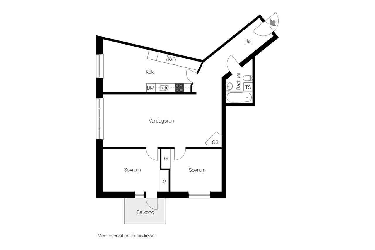 Floor plan for Hästgatan 10 B