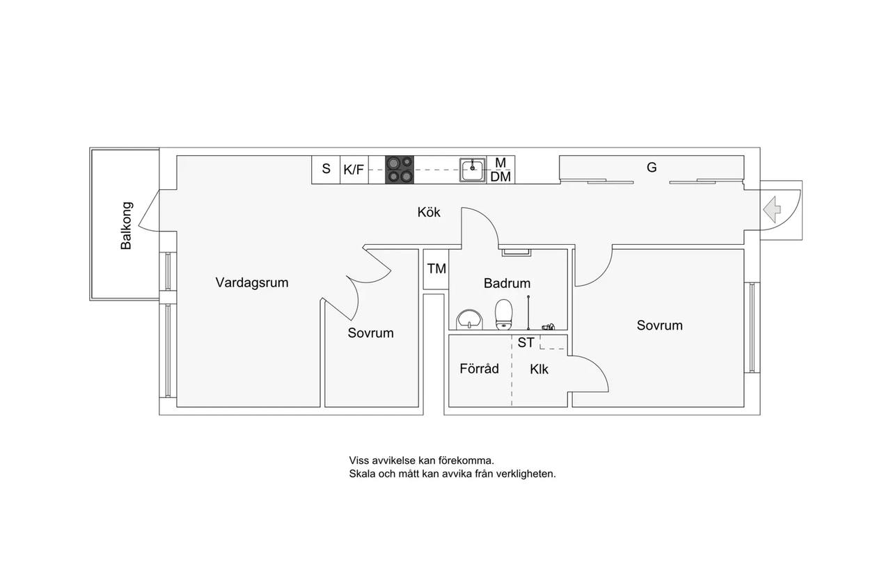 Planritning för Almagatan 2 4tr
