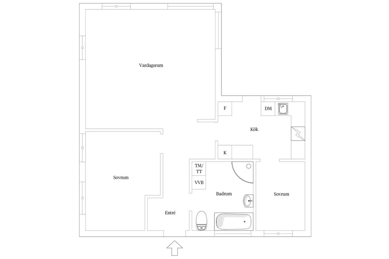 Floor plan for Bryggvägen 2