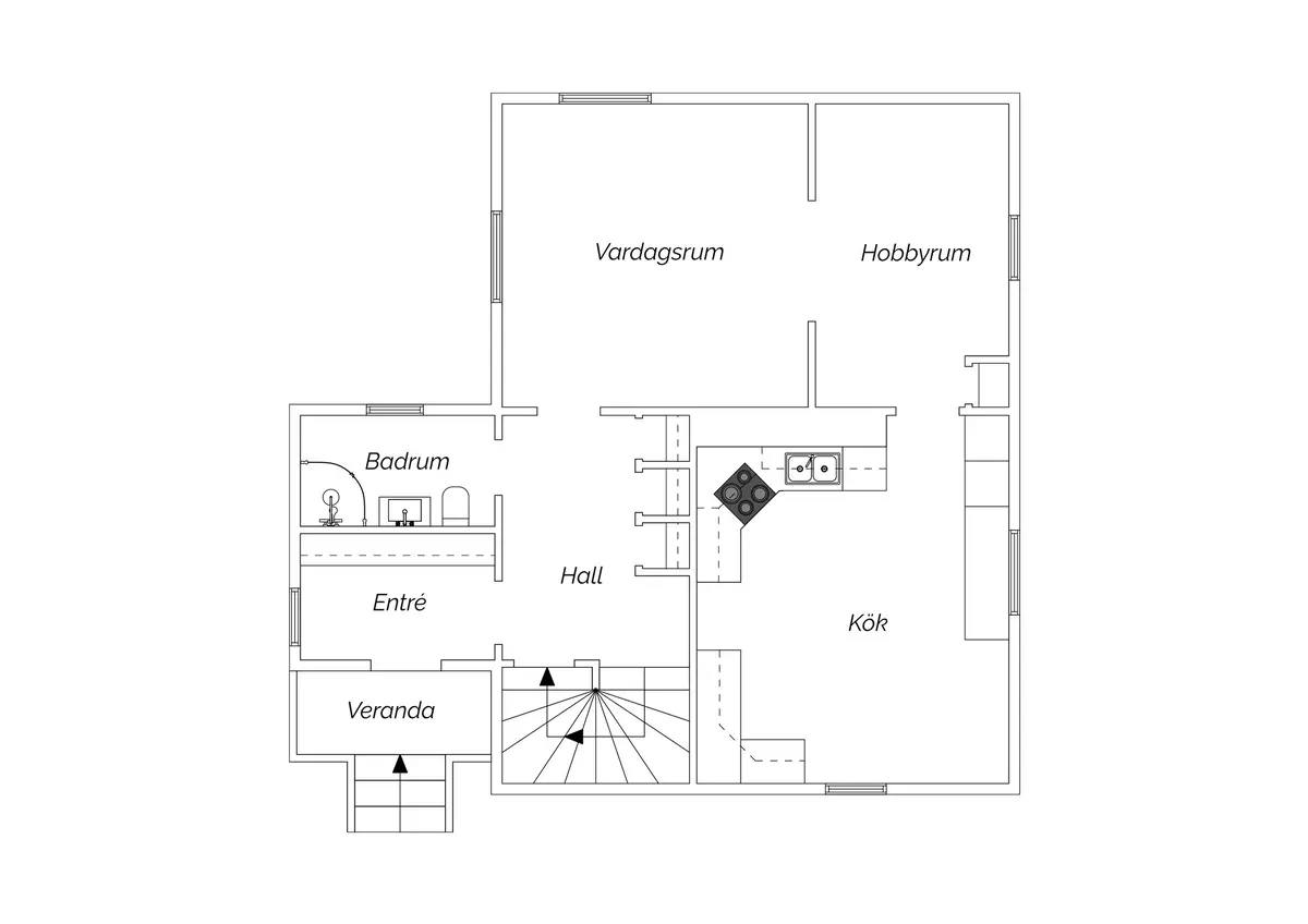 Floor plan for Eriksdalsvägen 11