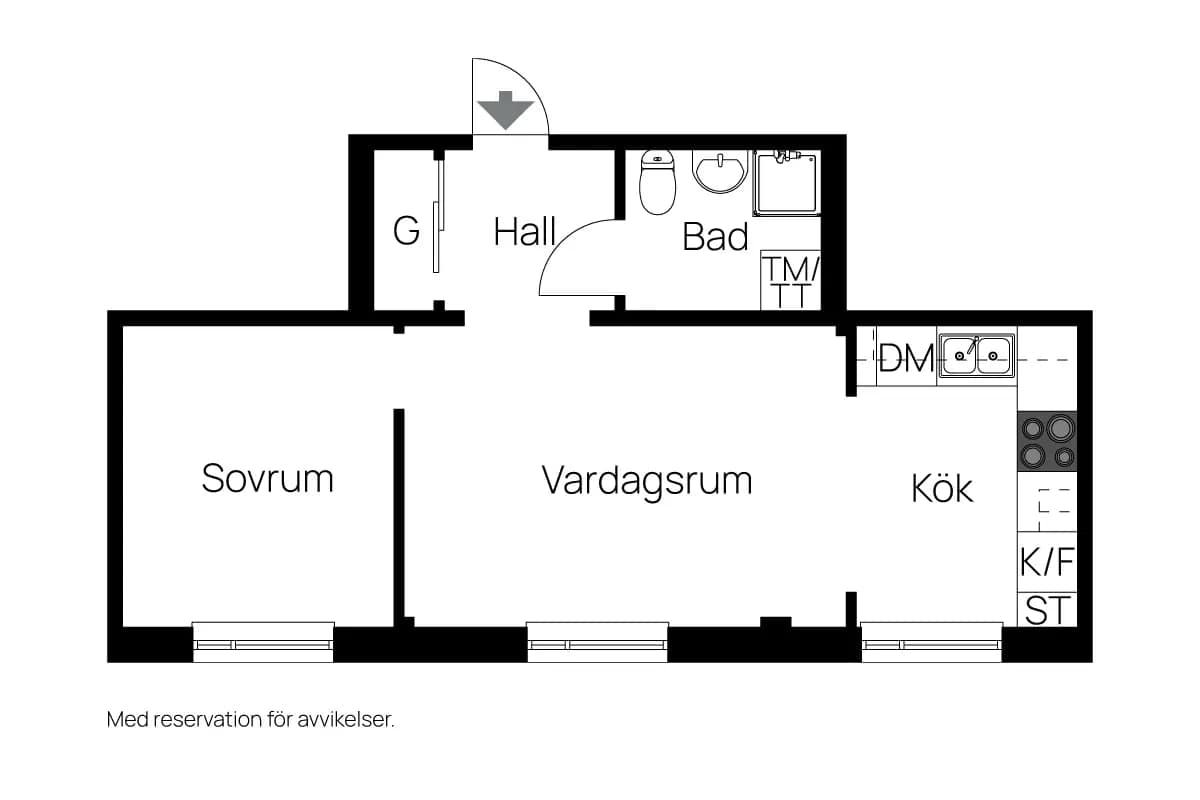 Floor plan for Fullblodsgatan 5 B