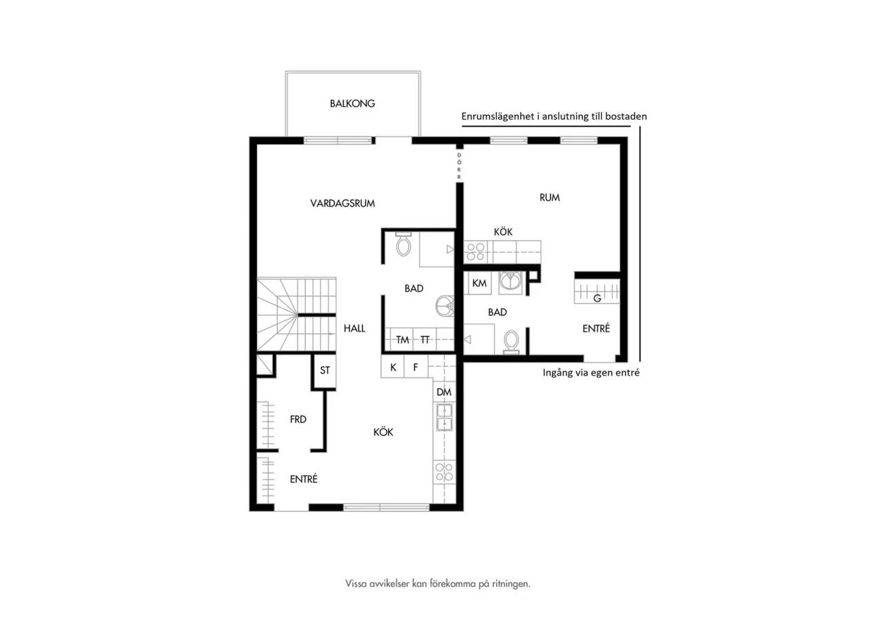 Floor plan for Skrivaregatan 20A