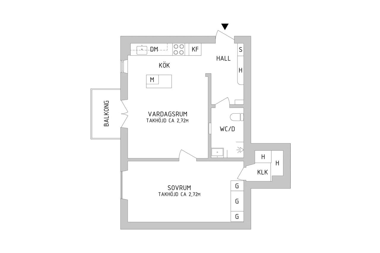 Floor plan for Sibyllegatan 29