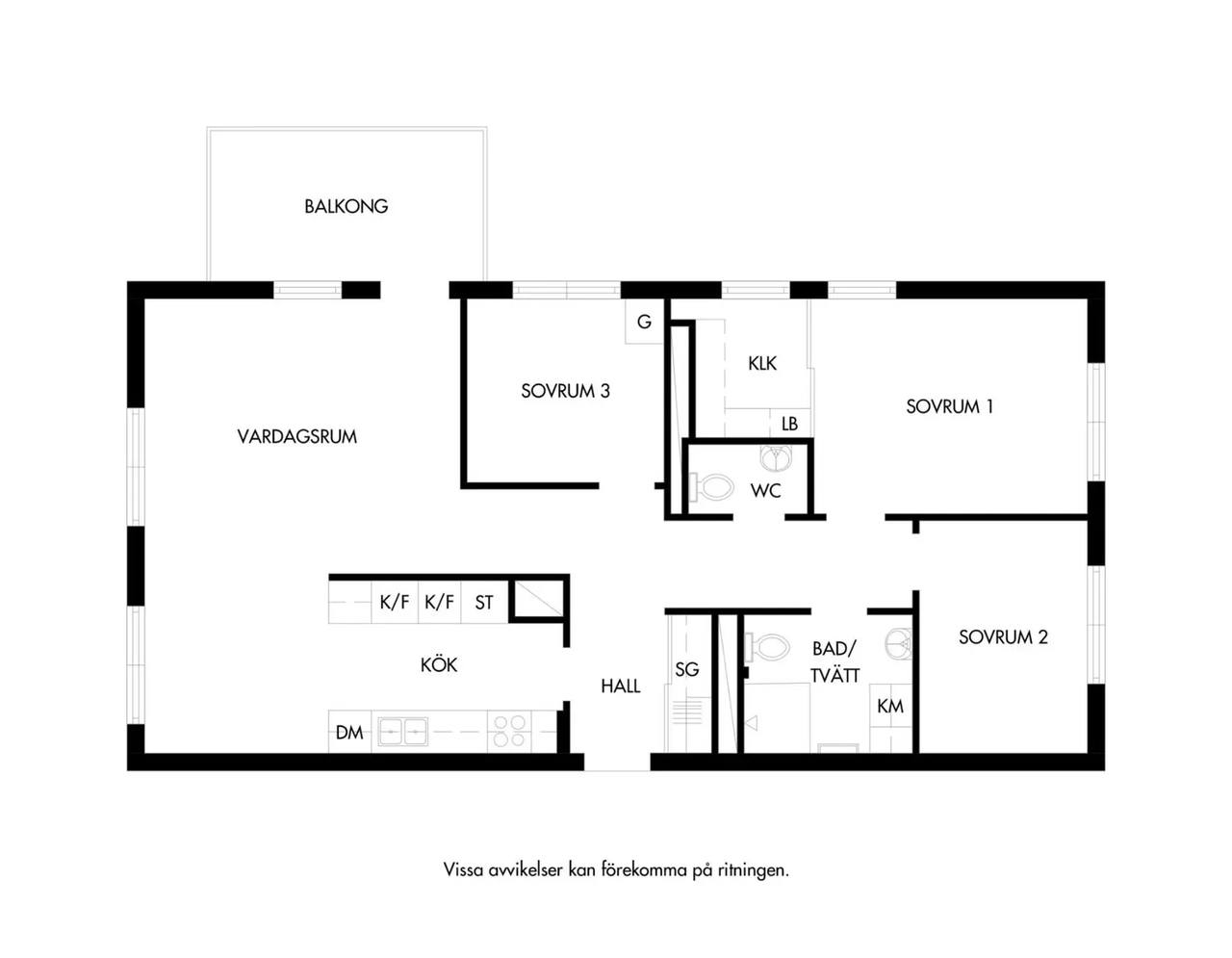 Floor plan for Hyllie Boulevard 6B