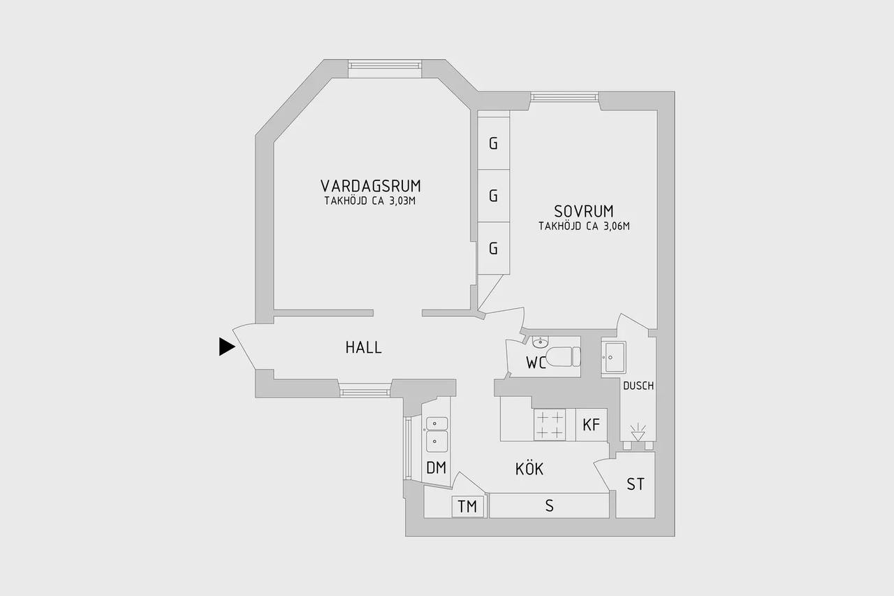 Floor plan for Styrmansgatan 17A