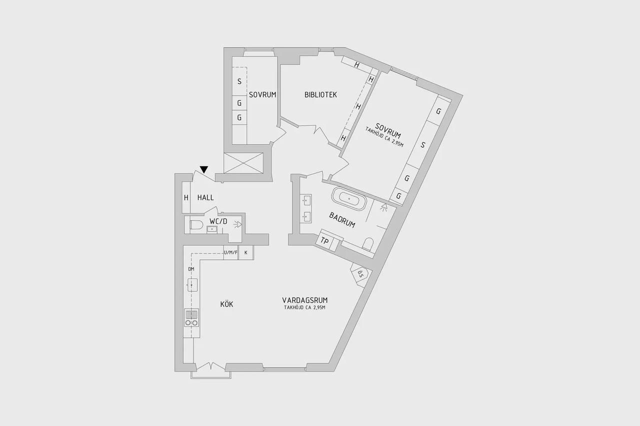 Floor plan for Östermalmsgatan 32