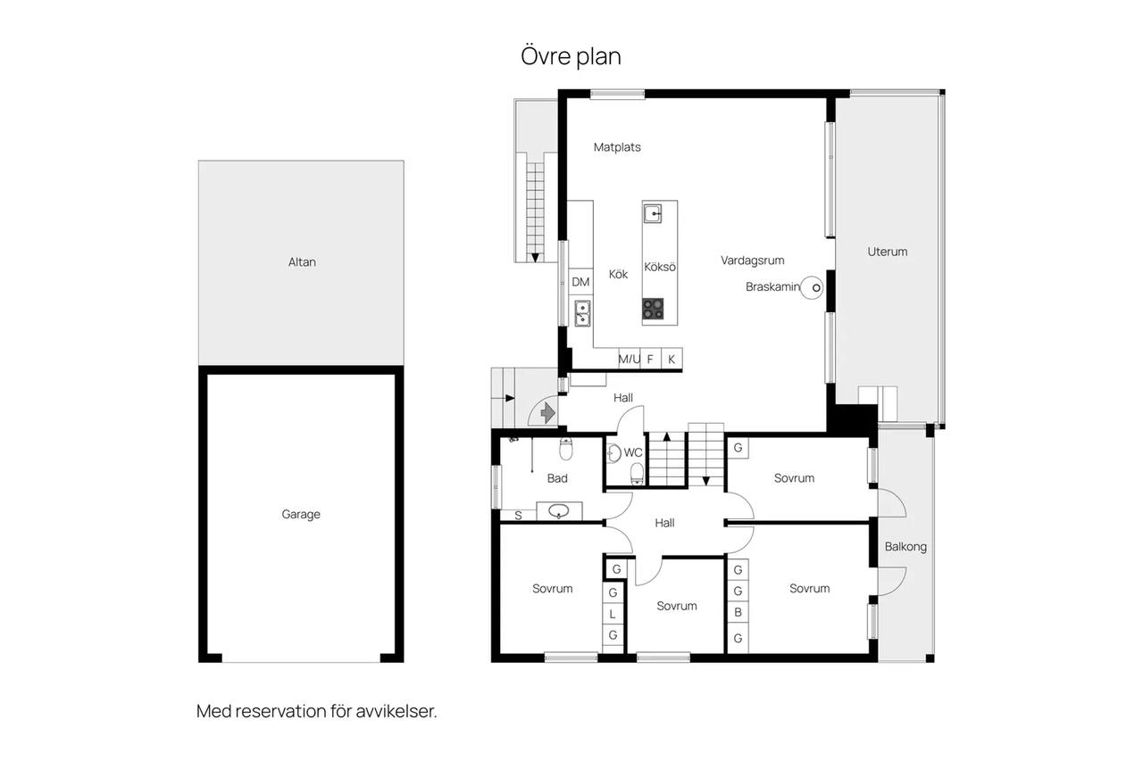 Floor plan for Djäknevägen 34