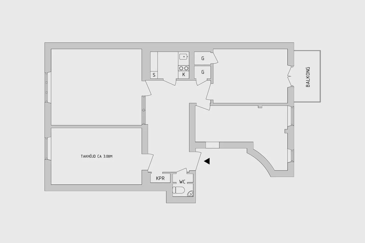 Floor plan for Bältgatan 6