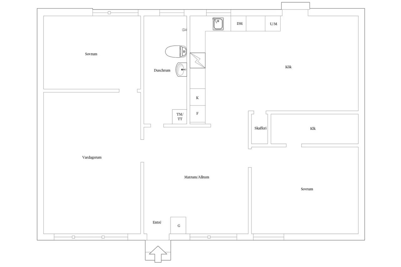 Floor plan for Rudhögsgatan 44