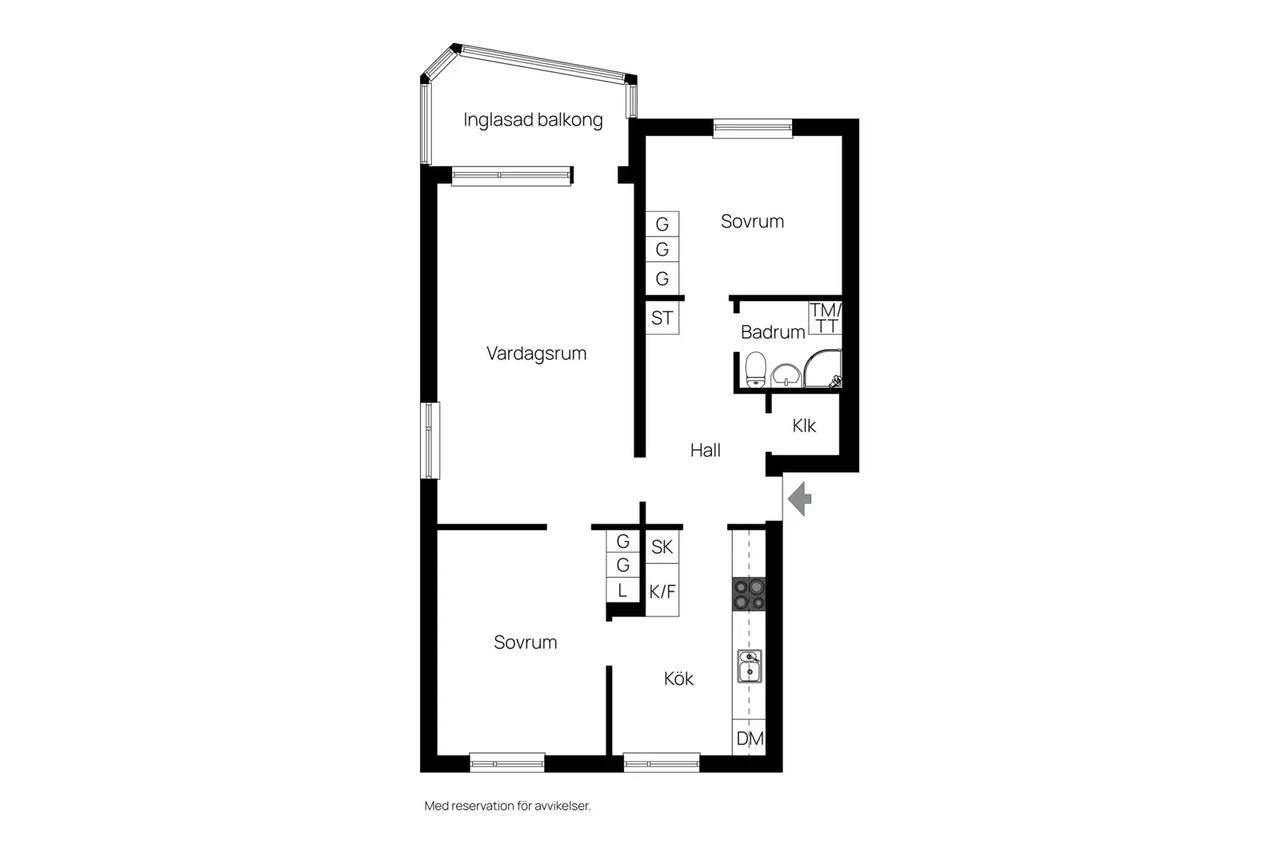 Floor plan for Källhagsgatan 43
