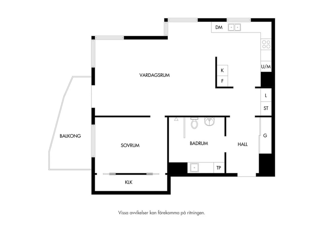 Floor plan for Baltzarsgatan 14F