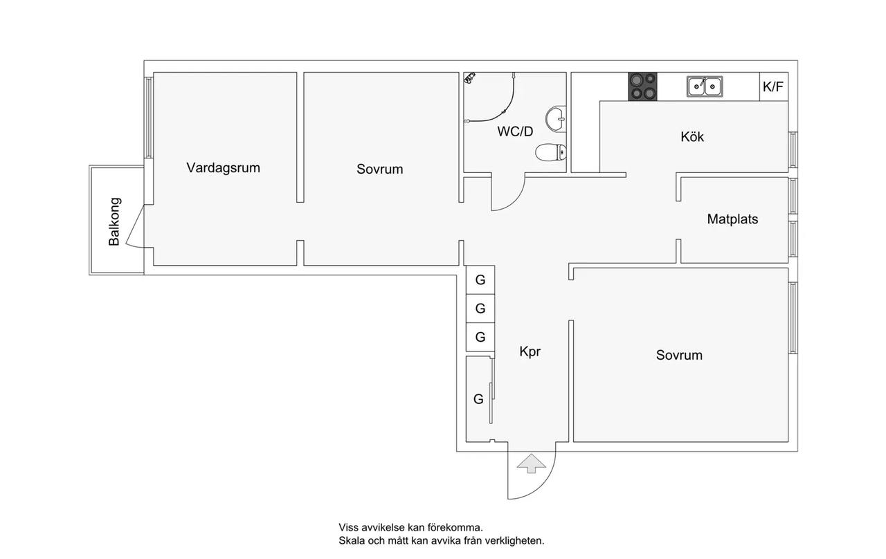Floor plan for Backvägen 11