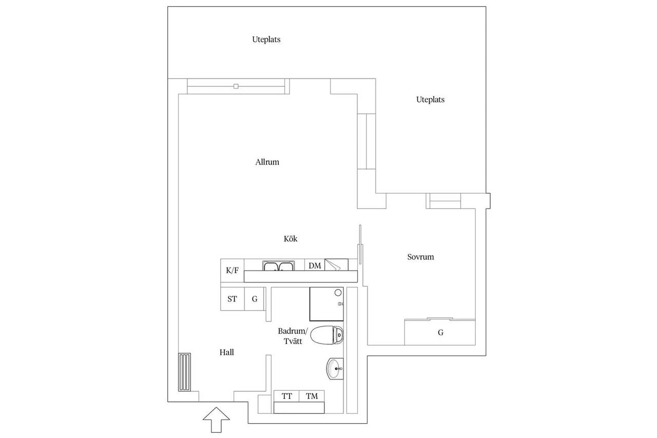 Floor plan for Hinderbanan 24