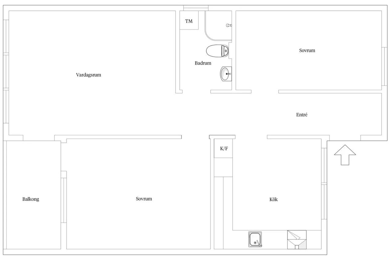 Floor plan for Sockengatan 2B
